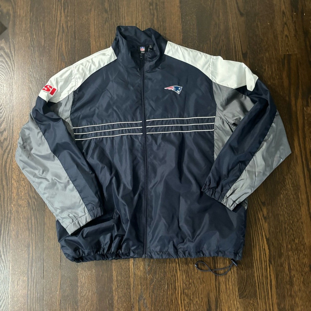 NFL  Team Apparel Authentic New England Patriots Zip Up Windbreaker Sz XL